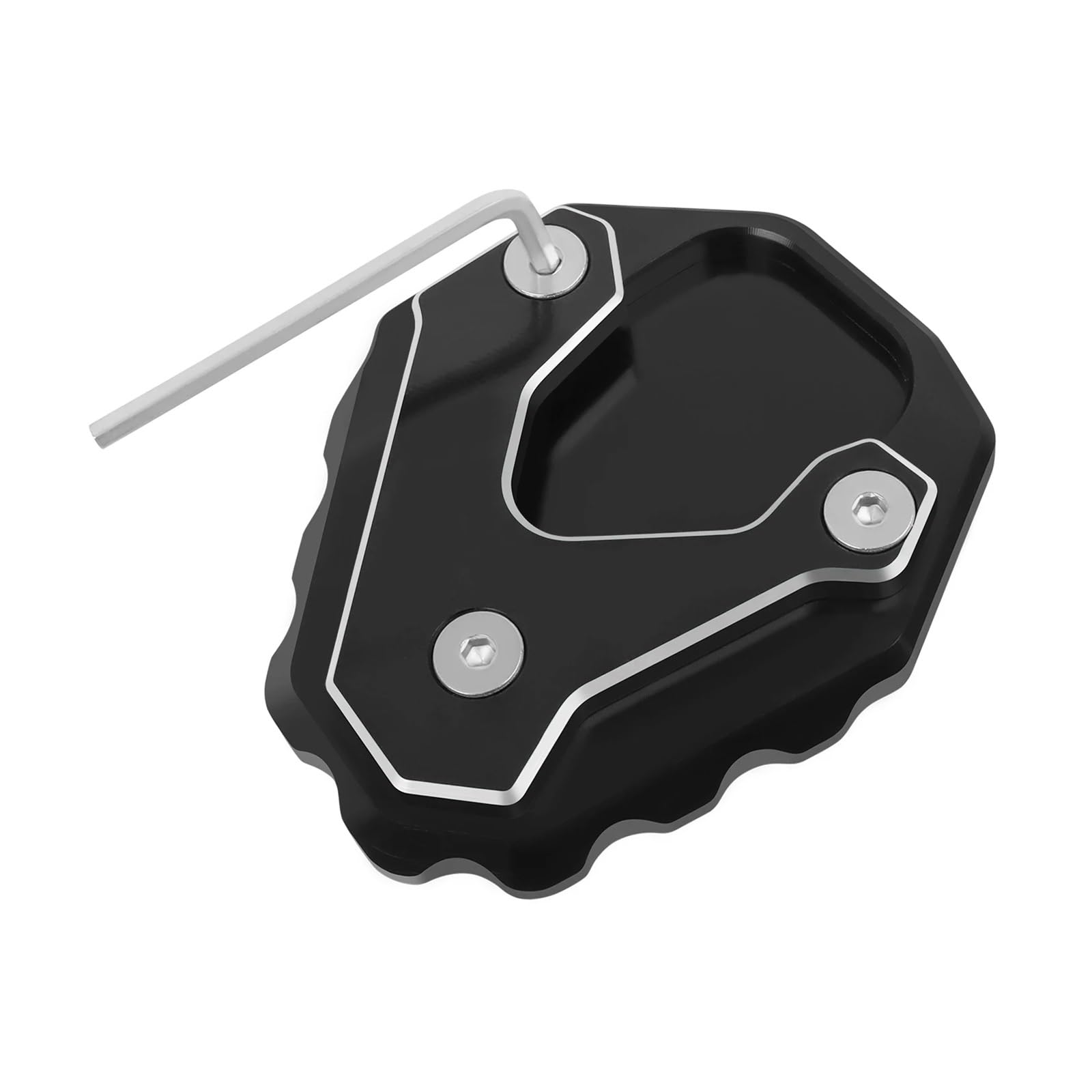 Motorrad-Ständerstützpolster Für Hon@&da CL 500 300 SCL500 SCL300 2021-2024 2023 Motorrad Kickstand Verlängerungsplatte Fuß Seitenständer Vergrößerungspad(No Logo Black) von SJOIOOP