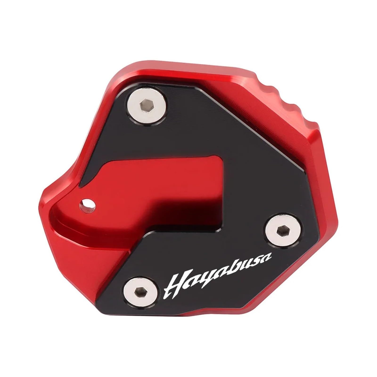 Motorrad-Ständerstützpolster Für Suzuki GSX1300R Hayabusa GSX-R 2007-2021 Motorrad CNC Kickstand Verlängerungsplatte Fuß Seitenständer Stützpolster(Red-with Logo) von SJOIOOP