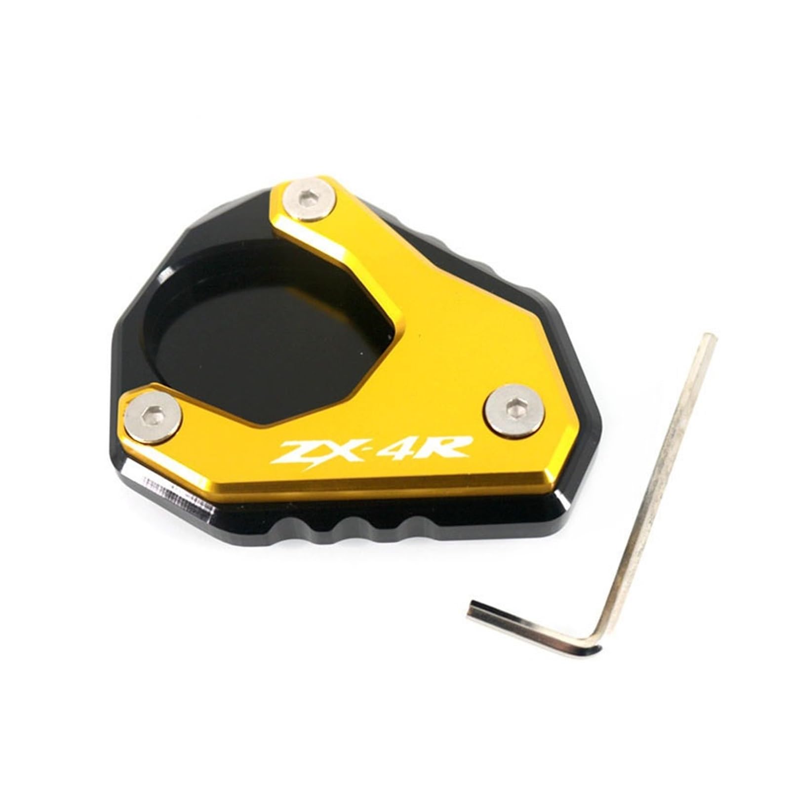 Motorrad-Ständerstützpolster Für ZX-4R ZX-4RR 2023 2024 Motorrad Kickstand Fuß Seitenständer Verlängerung Pad Stützplatte Vergrößern(ZX-4R Gold) von SJOIOOP