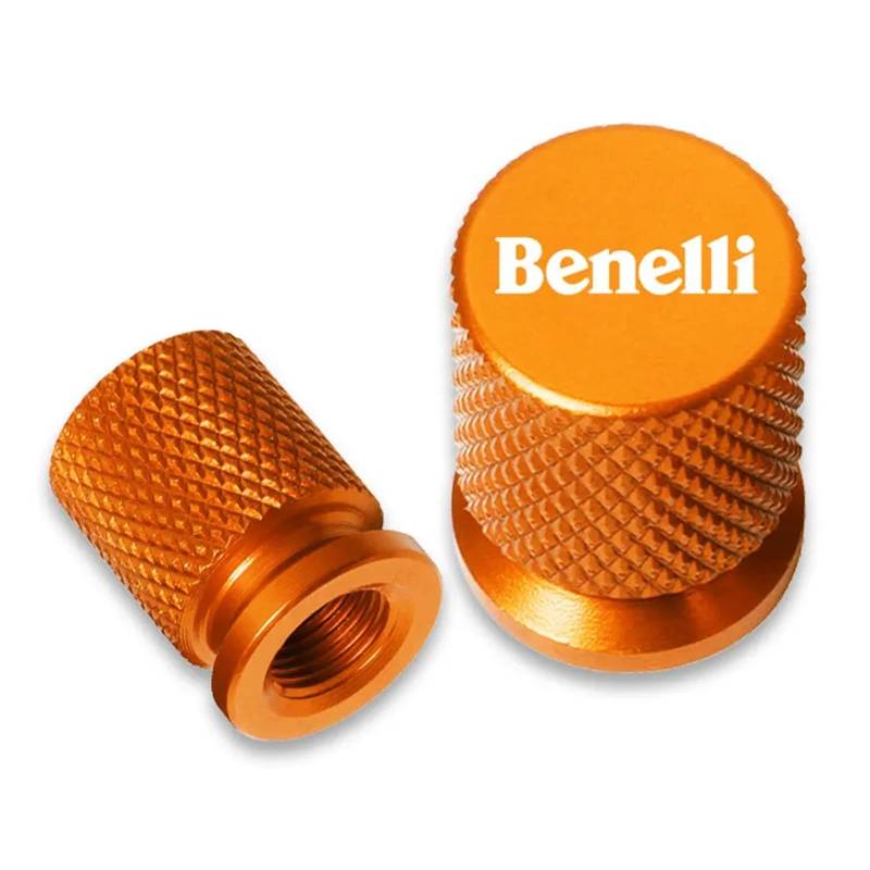 Ventilkappen für Alu-Reifen Für Benelli TNT 125 TNT135 Jinpeng 502 TRK502 TRK 502X Motorrad Zubehör Rad Reifen Ventil Stem Caps Luftdichte Abdeckung(Orange) von SJOIOOP