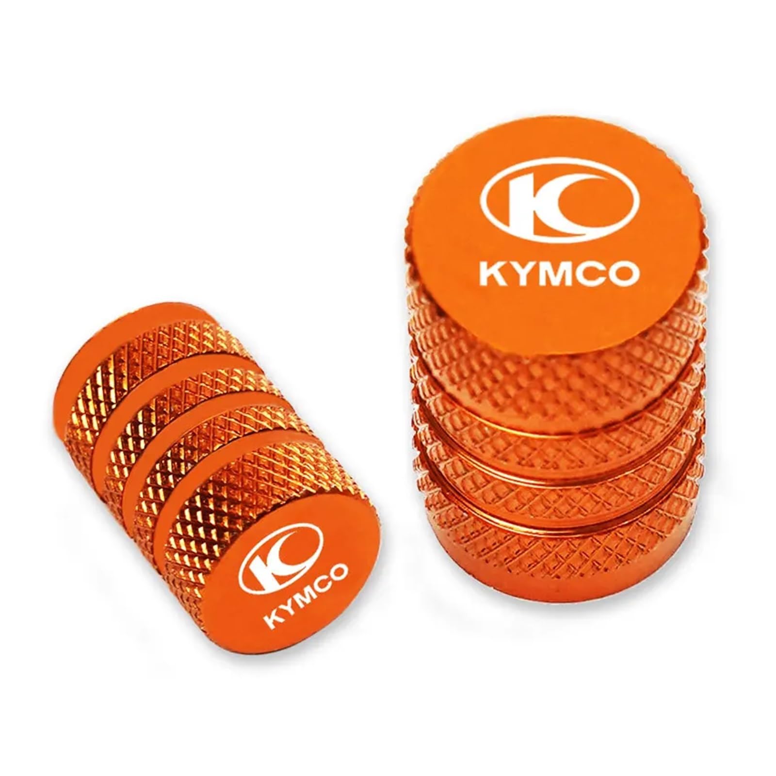 Ventilkappen für Alu-Reifen Für KYMCO Xciting 250 300 400 AK550 CT250 CT300 S400 INNENSTADT Motorrad Reifen Ventil Air Port Stem Abdeckung Kappe Stecker CNC Zubehör(Orange) von SJOIOOP