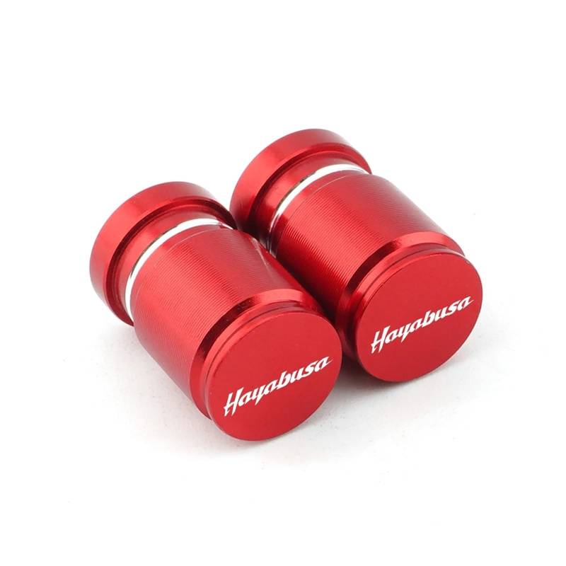 Ventilkappen für Alu-Reifen Für Suzuki Hayabusa GSX1300R Gen 1 2 3 2008-2022 Motorrad Zubehör Rad Reifen Ventil Air Port Stem Abdeckung Kappe Stecker(Red) von SJOIOOP