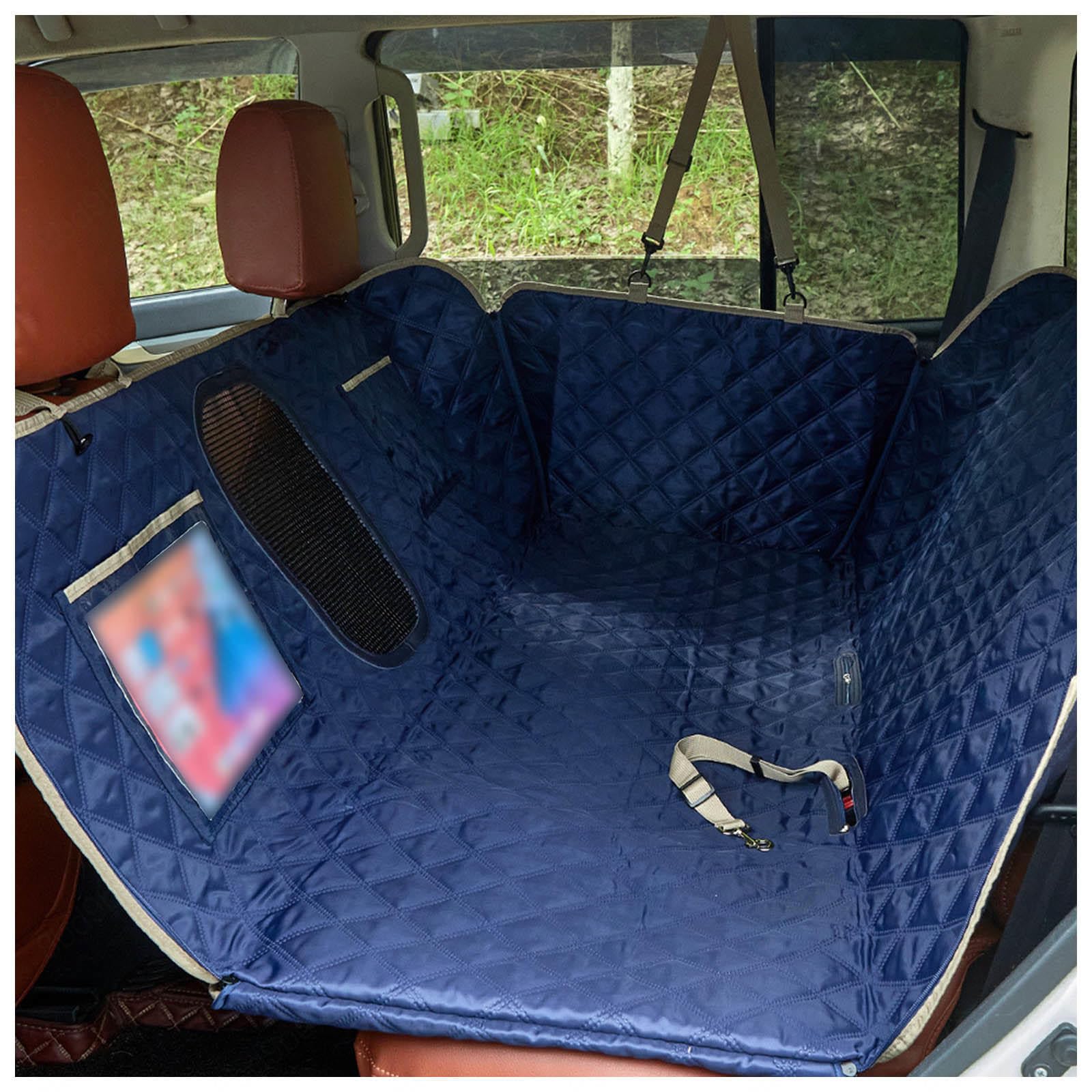 SJWJWOO Autodecke Hund Rückbank, 137 * 63cm, rutschfest, Wasserdicht, Kratzfest Schondecke Auto Hund Rückbank Leicht Zu Reinigen für Auto,Blue von SJWJWOO