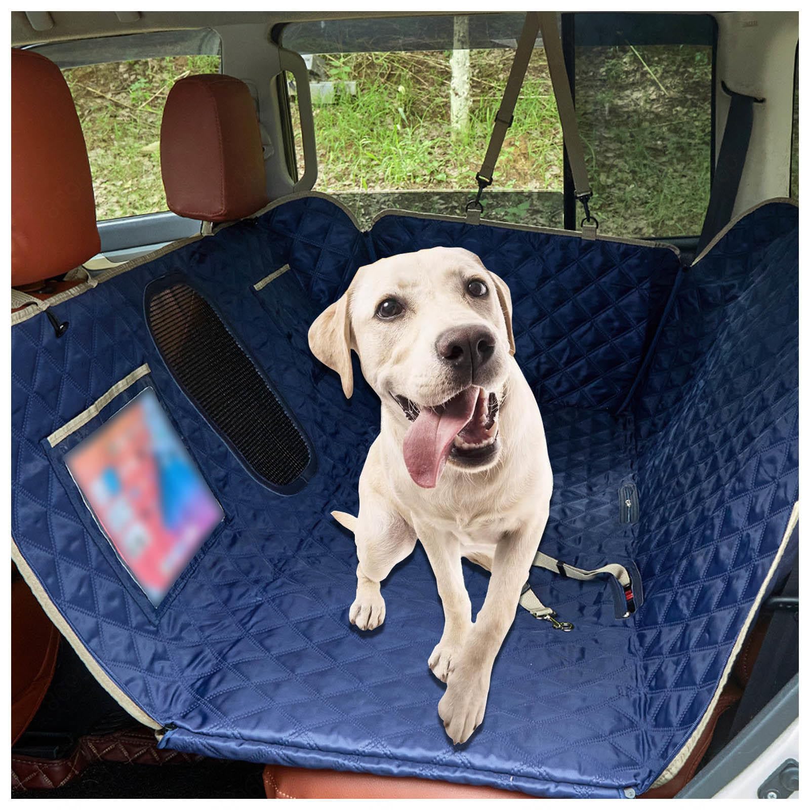 SJWJWOO Autodecke Hund Rückbank, 137 * 63cm, rutschfest, Wasserdicht, Kratzfest Schondecke Auto Hund Rückbank Leicht Zu Reinigen für Auto,Blue von SJWJWOO