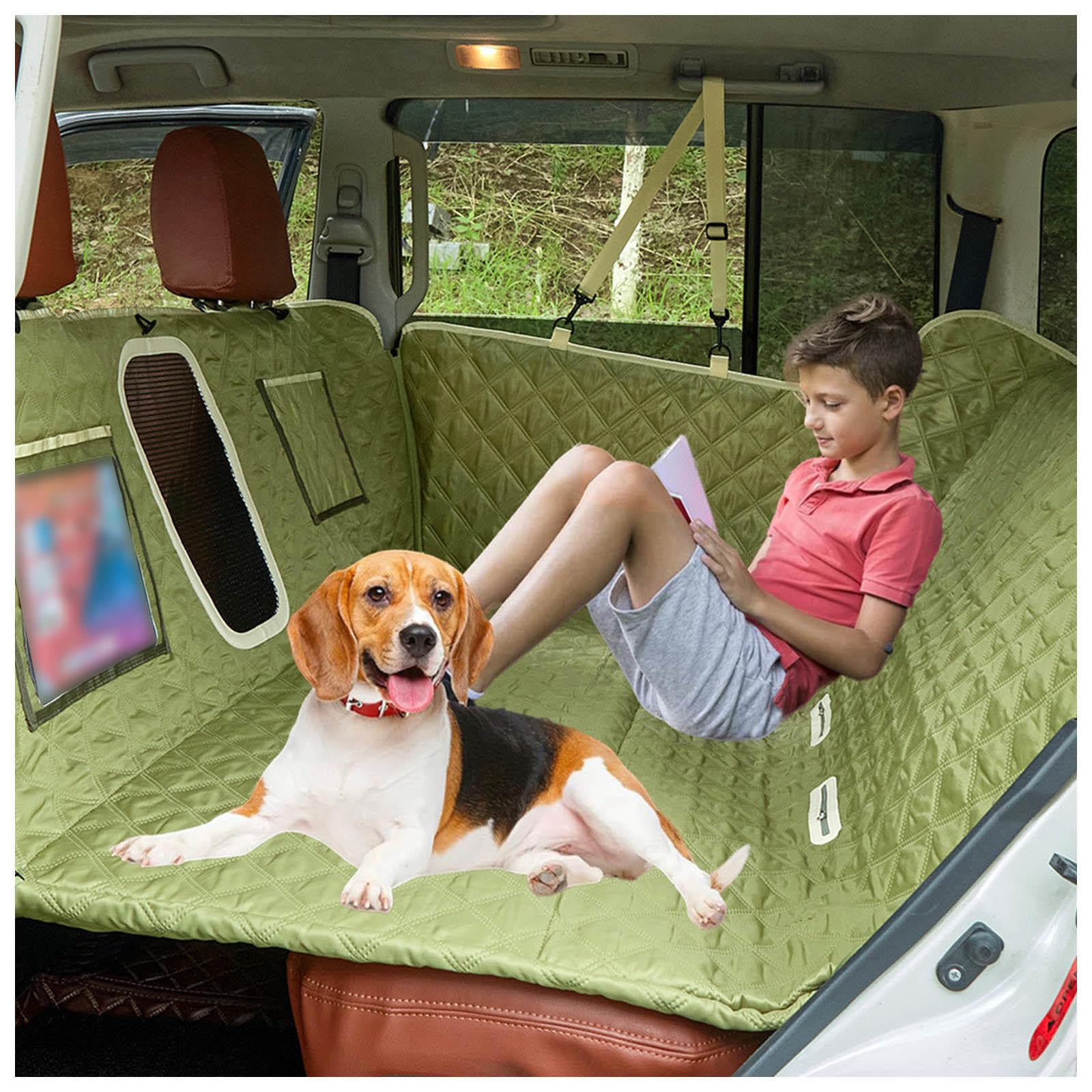 SJWJWOO Hund Rückbank Auto, 137 * 63cm, rutschfest, Wasserdicht, Kratzfest Schutzdecke Auto Hund Rückbank für Auto, SUV, LKW,Green von SJWJWOO