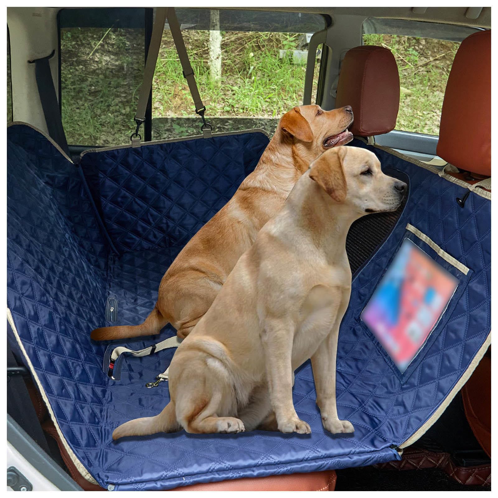 SJWJWOO Hundedecke Rücksitz Auto, 137 * 63cm, rutschfest, Wasserdicht, Kratzfest Rückbank Schutz Hund Leicht Zu Reinigen für Auto,Blue von SJWJWOO