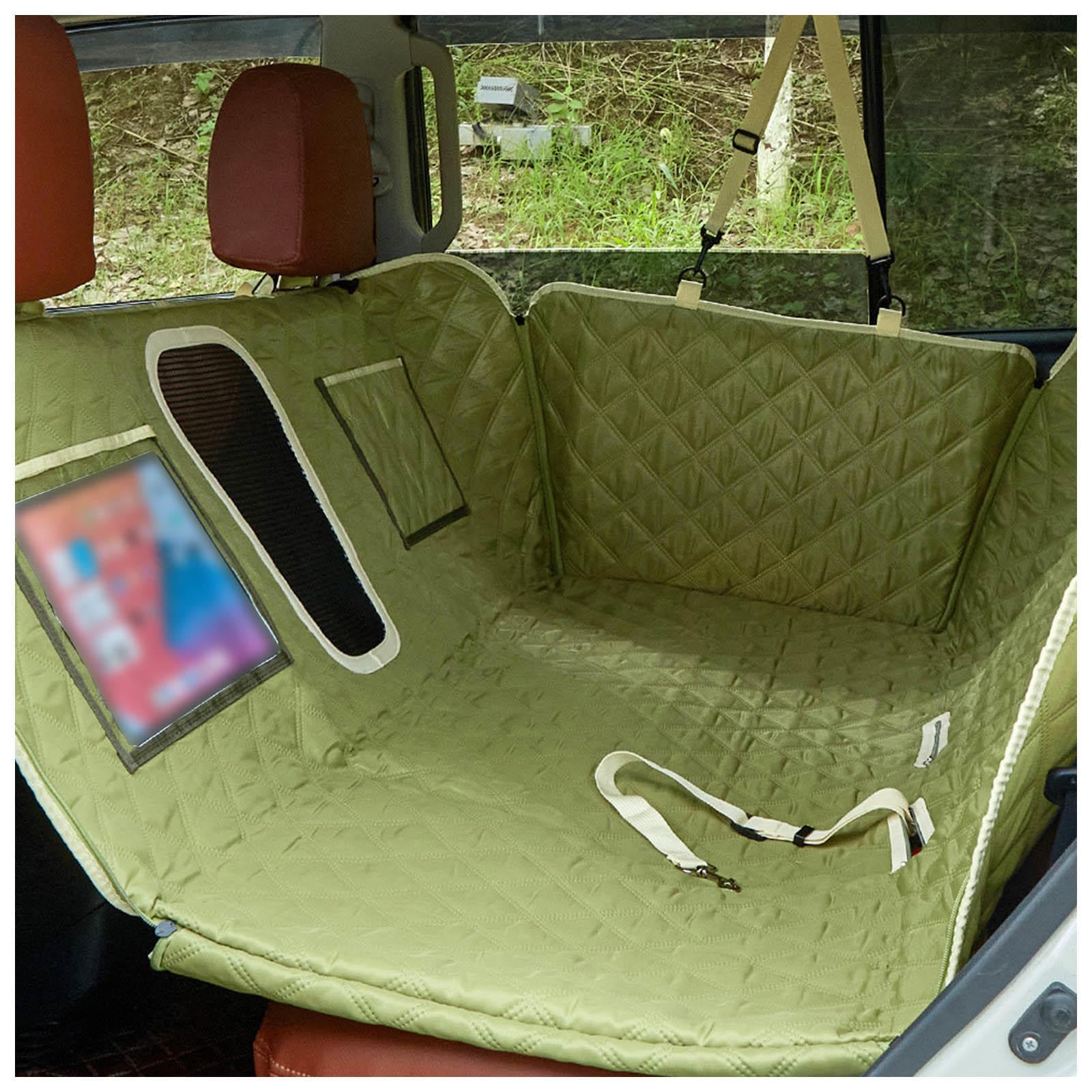 SJWJWOO Rückbank Schutz Hund, 137 * 63cm, rutschfest, Wasserdicht, Kratzfest Dog Car Seat Cover Leicht Zu Reinigen für Auto,Green von SJWJWOO