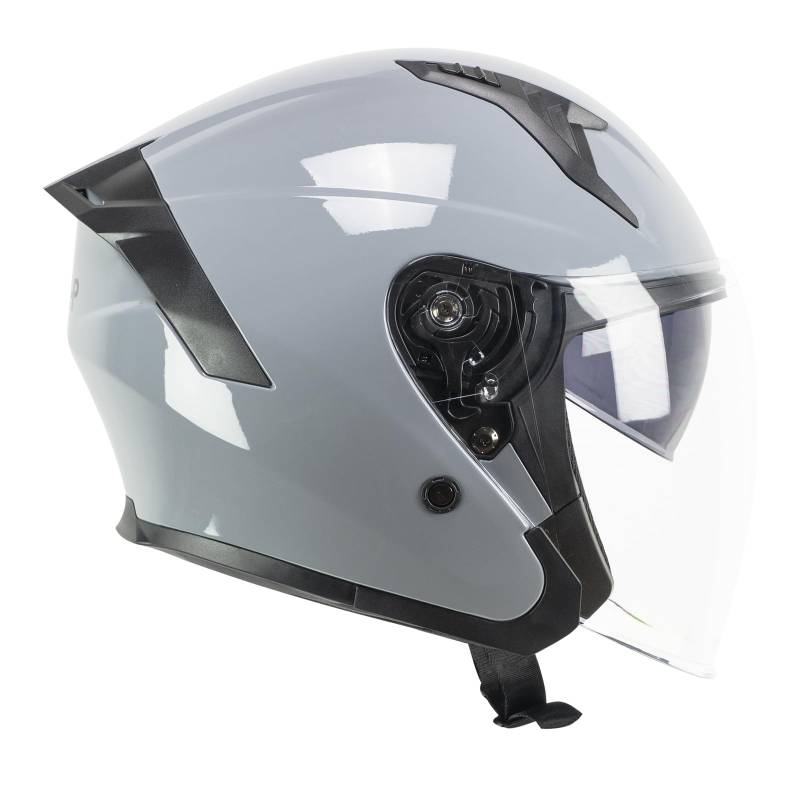 SKA-P Helm mit offenem Gesicht, 1MHA Jedi Mono Grau, XS (53-54 cm) von SKA-P