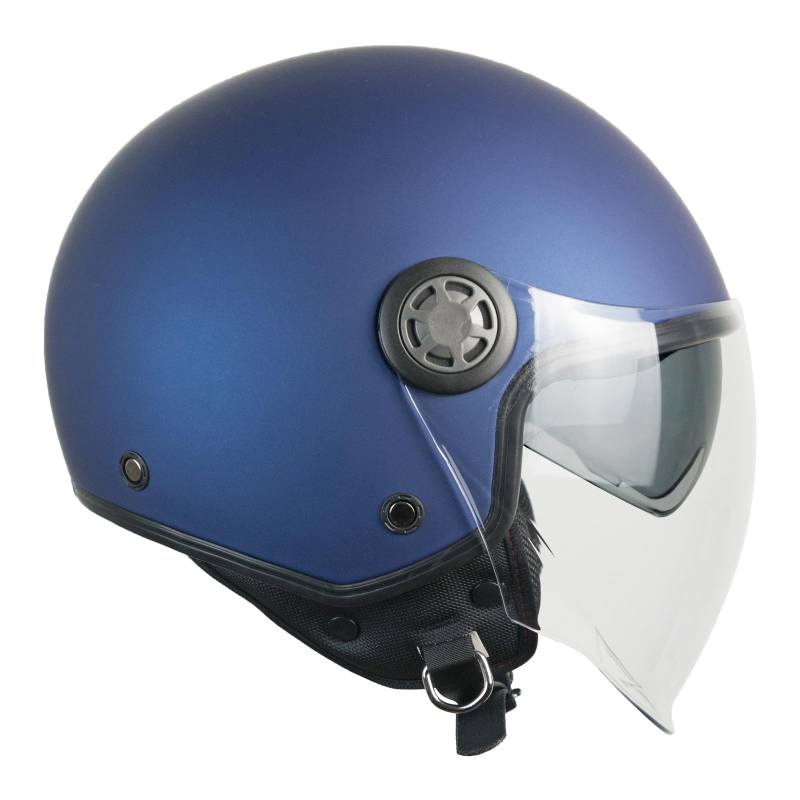 SKA-P Offener Motorradhelm, 1SHA ZEN MONO Blau Satin, M (57-58 cm) von SKA-P