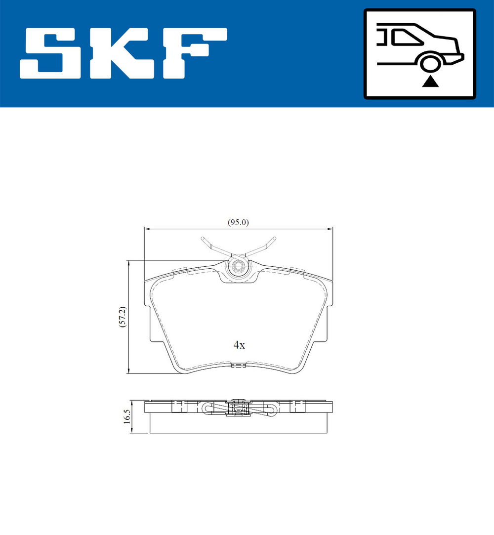 Bremsbelagsatz, Scheibenbremse Hinterachse SKF VKBP 90021 von SKF