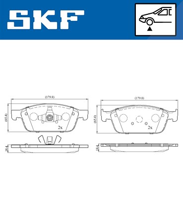 Skf Bremsbelagsatz, Scheibenbremse [Hersteller-Nr. VKBP80151] für Ford von SKF