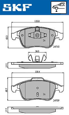 Skf Bremsbelagsatz, Scheibenbremse [Hersteller-Nr. VKBP80336] für Renault von SKF