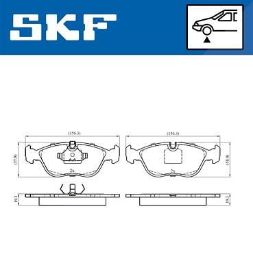 Skf Bremsbelagsatz, Scheibenbremse [Hersteller-Nr. VKBP80512] für Volvo von SKF