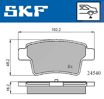 Skf Bremsbelagsatz, Scheibenbremse [Hersteller-Nr. VKBP90088] für Citroën von SKF