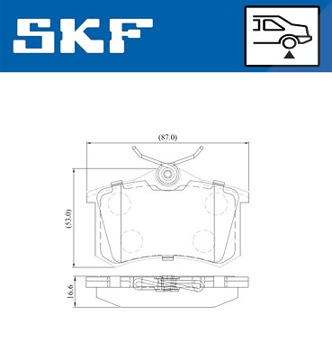 Skf Bremsbelagsatz, Scheibenbremse [Hersteller-Nr. VKBP90209] für Audi, Citroën, Ds, Fiat, Ford, Lancia, Peugeot, Seat, VW von SKF