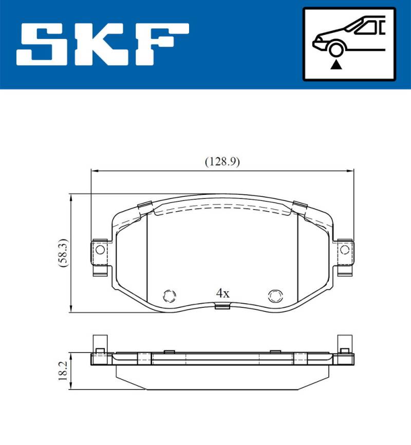 Bremsbelagsatz, Scheibenbremse Vorderachse SKF VKBP 80083 von SKF