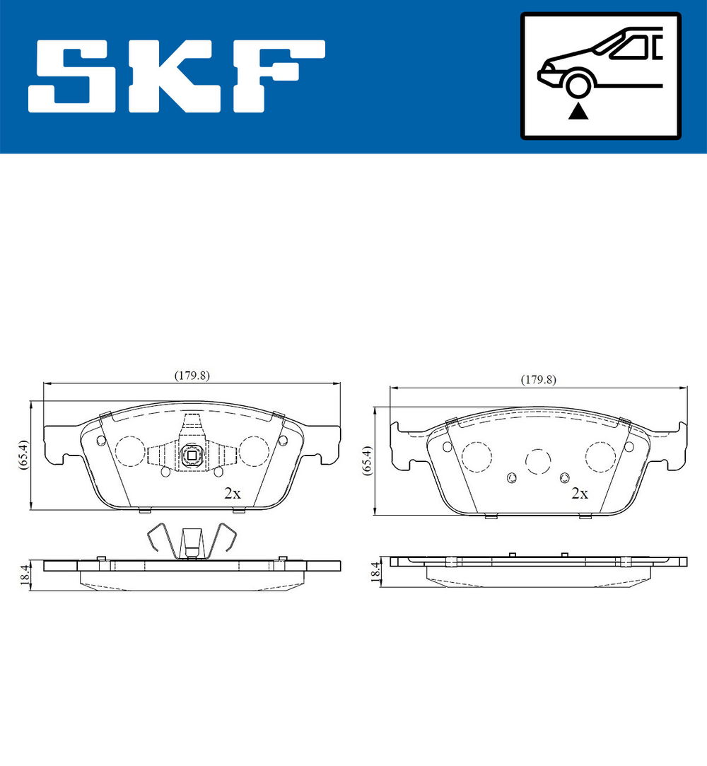 Bremsbelagsatz, Scheibenbremse Vorderachse SKF VKBP 80151 von SKF