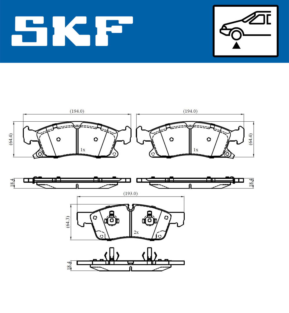 Bremsbelagsatz, Scheibenbremse Vorderachse SKF VKBP 80639 A von SKF