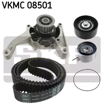 SKF Wasserpumpe + Zahnriemensatz JEEP VKMC 08501 05093911AA,5066826AA,5066928AA Wasserpumpe + Zahnriemenkit 5142573AA,5142798AA,35612023F,VKPC88501 von SKF