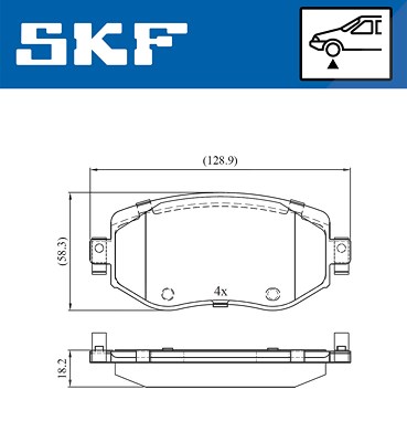 Skf Bremsbelagsatz, Scheibenbremse [Hersteller-Nr. VKBP80083] für Renault von SKF