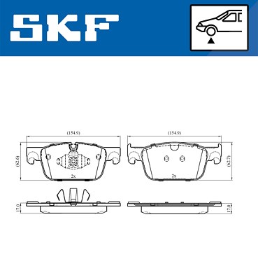 Skf Bremsbelagsatz, Scheibenbremse [Hersteller-Nr. VKBP80563] für Volvo von SKF