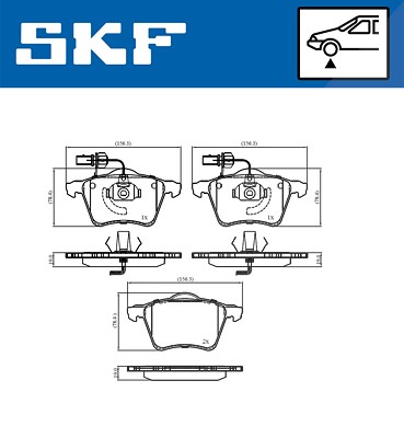 Skf Bremsbelagsatz, Scheibenbremse [Hersteller-Nr. VKBP81036E] für VW von SKF