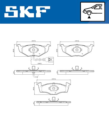 Skf Bremsbelagsatz, Scheibenbremse [Hersteller-Nr. VKBP81062E] für Skoda, VW von SKF