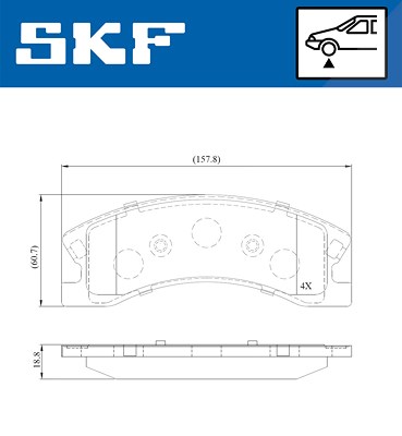 Skf Bremsbelagsatz, Scheibenbremse [Hersteller-Nr. VKBP81081A] für Jeep von SKF