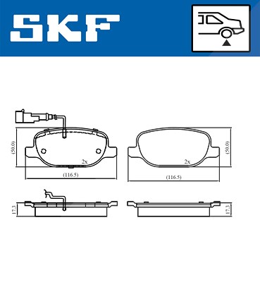 Skf Bremsbelagsatz, Scheibenbremse [Hersteller-Nr. VKBP91046E] für Alfa Romeo von SKF