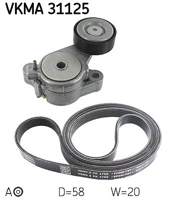 Skf Keilrippenriemensatz [Hersteller-Nr. VKMA31125] für VW, Skoda, Seat, Audi von SKF