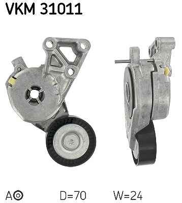 Skf Spannrolle, Keilrippenriemen [Hersteller-Nr. VKM31011] für VW, Seat, Audi, Skoda von SKF