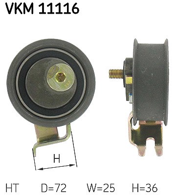 Skf Spannrolle, Zahnriemen [Hersteller-Nr. VKM11116] für Audi, Seat, Skoda, VW von SKF