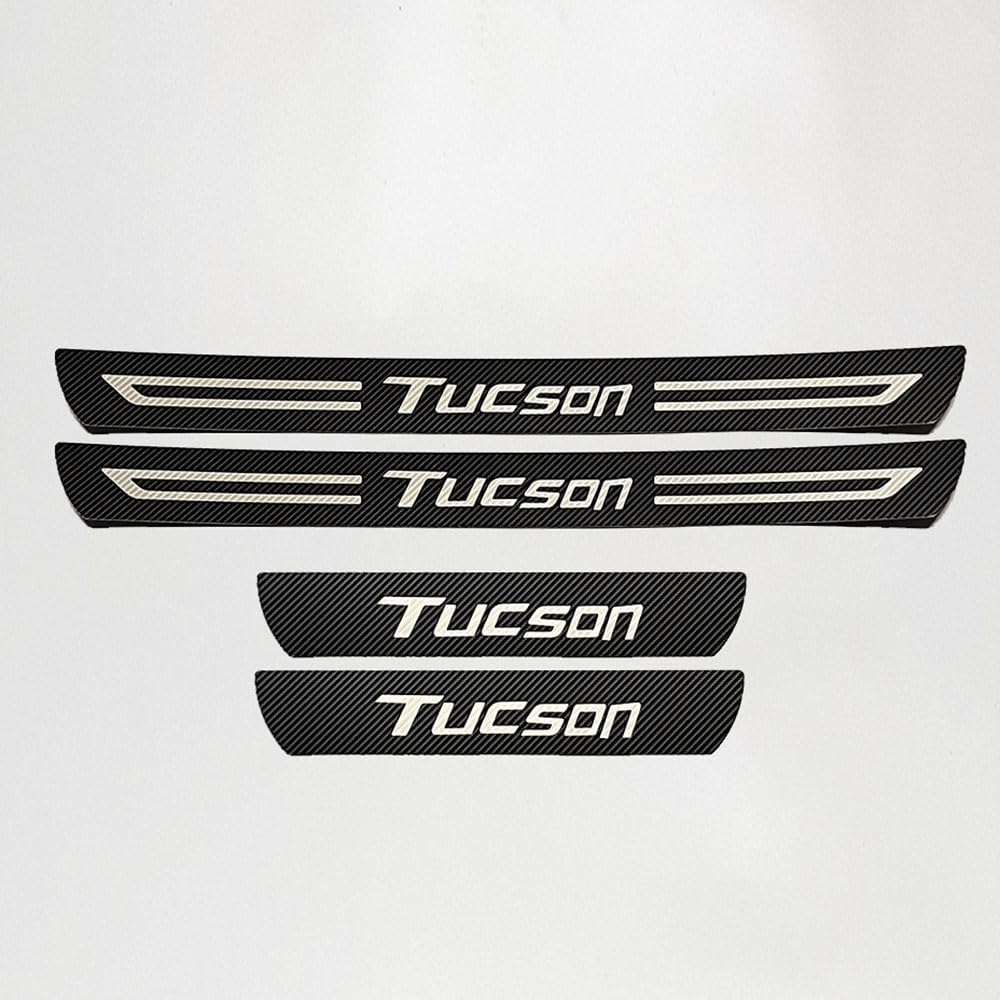 4 Stück Für Hyundai Tucson 2012-2023 2024 2025 Auto Edelstahl Türschwelle Kick Plates,Außentürschwellerschutz Trittplatten Auto Zubehör Sill Scuff Willkommenspedal Schutzabdeckung,B von SKIHOT