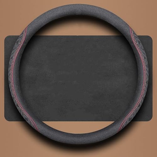 Lenkradbezug FüR Nissan Rogue 2007-2013, Lenkradabdeckung, LenkradhüLle, Anti Rutsch Autolenkradbezug, Auto-Lenkradschutz Breathable Langlebiger AutozubehöR Innenraum,C-Black+Red-O von SKIHOT