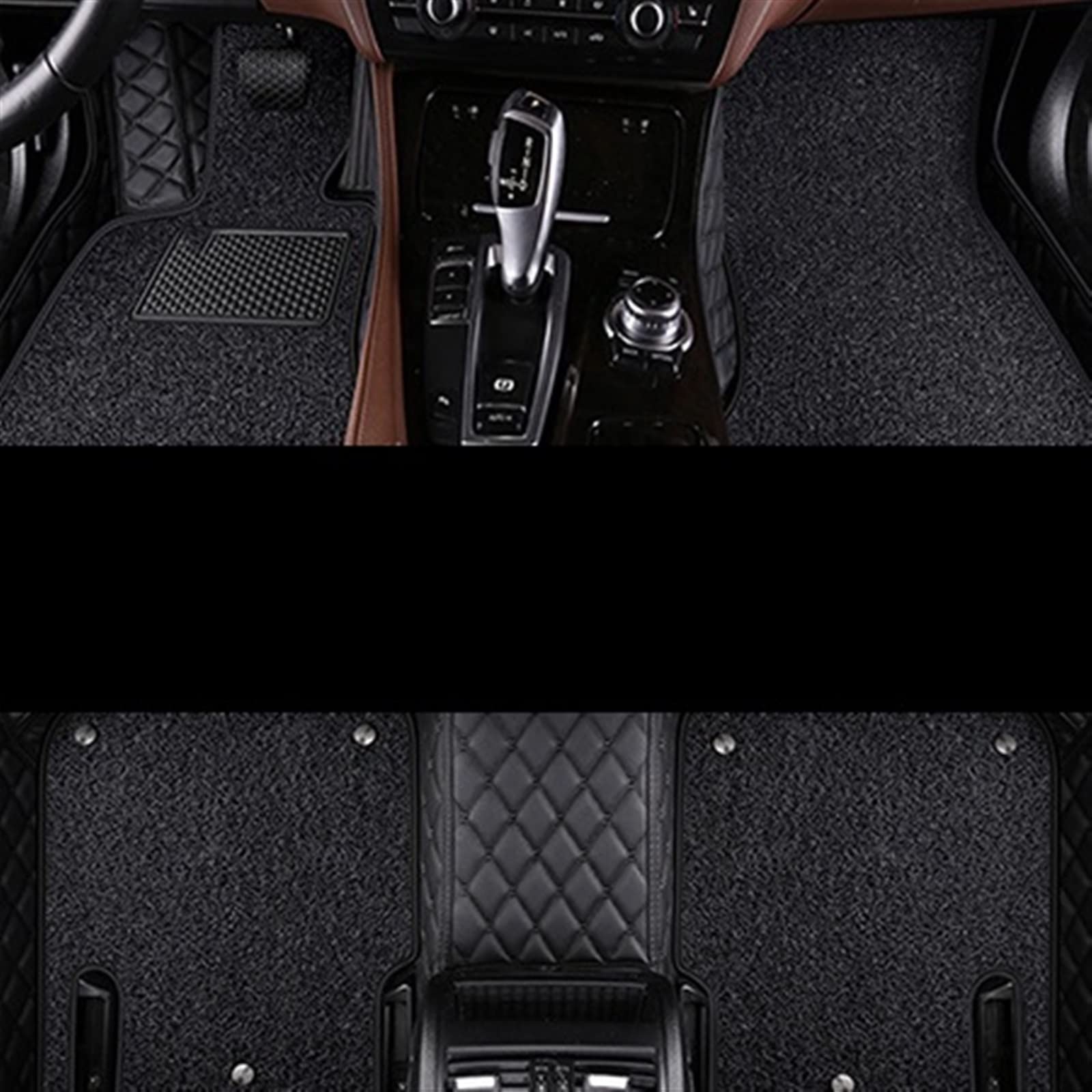 Auto Fußmatten Teppiche Für Toyota Für Land Cruiser Für Prado 150 2017 2016 2015 2014 (7 Sitze) Auto Fußmatten Tepiche(Alles schwarz,6pcs) von SKINII