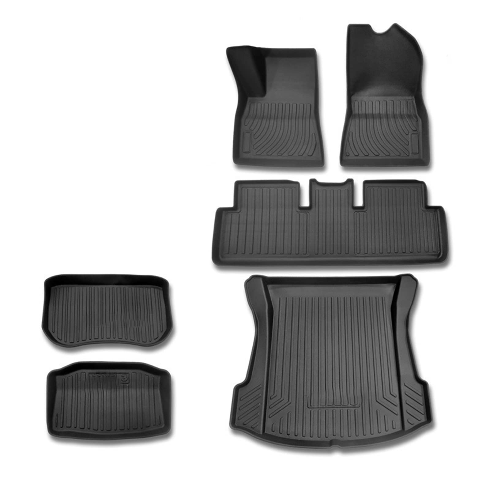 Auto-Kofferraummatte Custom Passend Für Tesla Für Model 3 Rückenmatte Teppich Auto Fußmatten Tepiche(Full Set Left Hand,3 2020) von SKINII