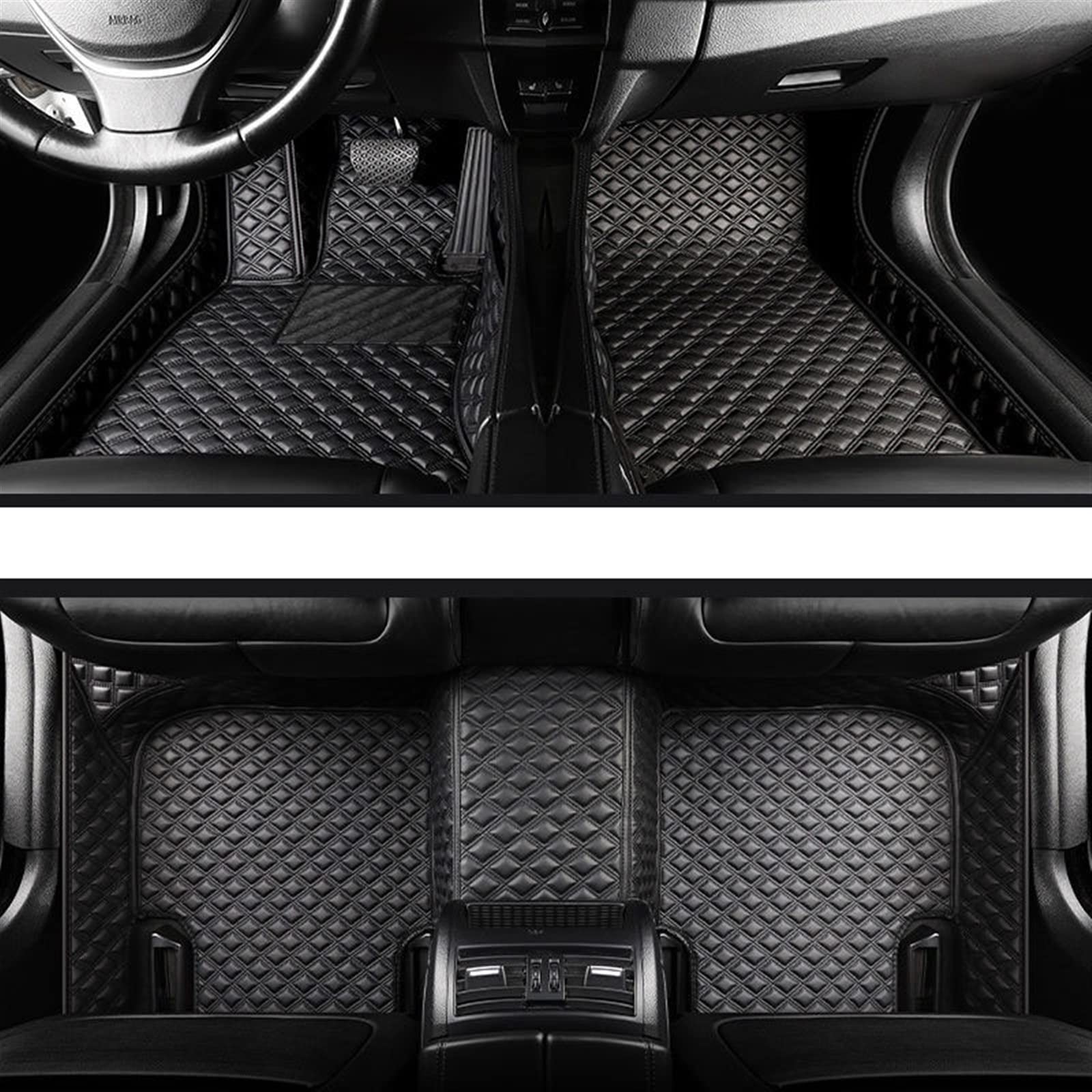 Fußmatten Auto-Fußmatten Teppiche Autozubehör Benutzerdefinierte Innenabdeckungen Für Autos Fuß Für Jaguar XE 2019-2015 Auto-Schondecke(Schwarz) von SKINII