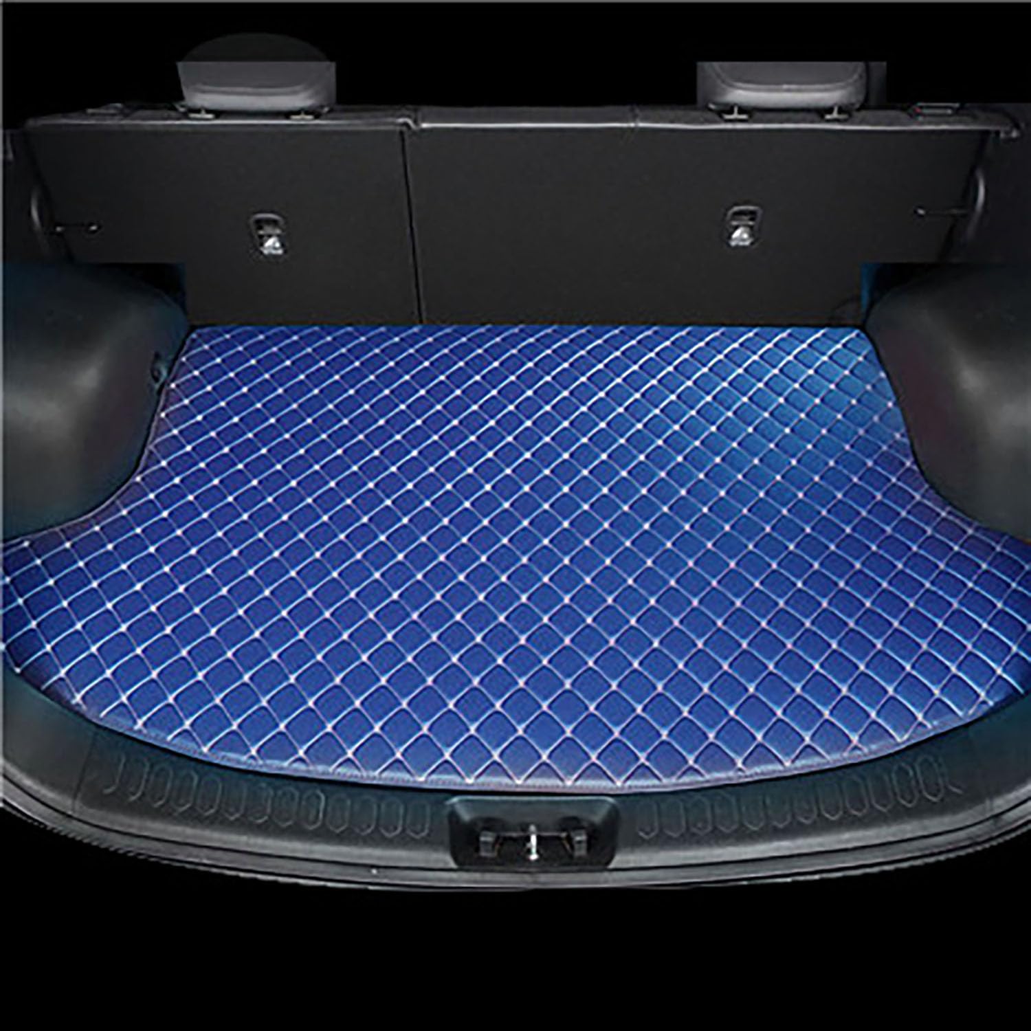 Kofferraummatte Für Jaguar XK XK8 XKR, Allwetter wasserdichte rutschfeste Leder Schutzpolster, Kofferraumschutz Interieur Zubehör, NacMaß Kofferraumwanne, G/Blue von SKINII