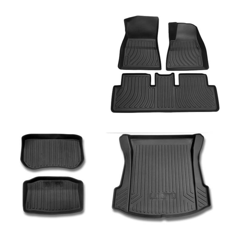 Maßgeschneiderte Passform Für Tesla Für Modell 3 Kofferraummatte Für Den Hinteren Kofferraum des Autos Teppich-Rückseiten-Aufbewahrungsmatte Auto Fußmatten Tepiche(Full Set Right Hand,3 2020) von SKINII