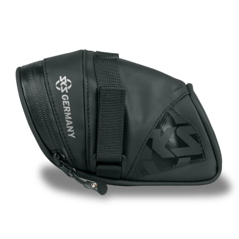 SKS GERMANY EXPLORER STRAPS 500 Fahrradtasche, Mountainbike Fahrradzubehör (Satteltasche aus wasserabweisendem Gewebe, laminierte Reißverschlüsse mit ergonomischem Easy-Zip, Volumen: 0,5 l), schwarz von SKS GERMANY