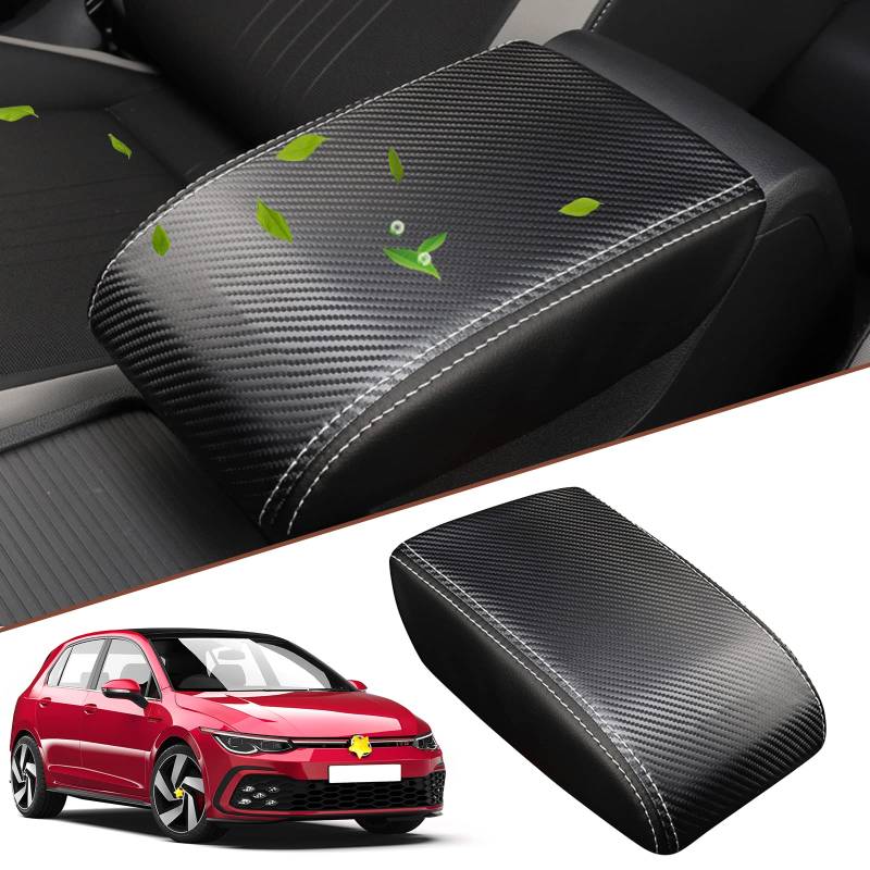 SKTU Armlehnenbezug kompatibel mit VW Golf 8 MK8 2020-2023 2024 Auto Mittelarmlehne Abdeckung Armlenenabdeckung Armrest Cover von SKTU