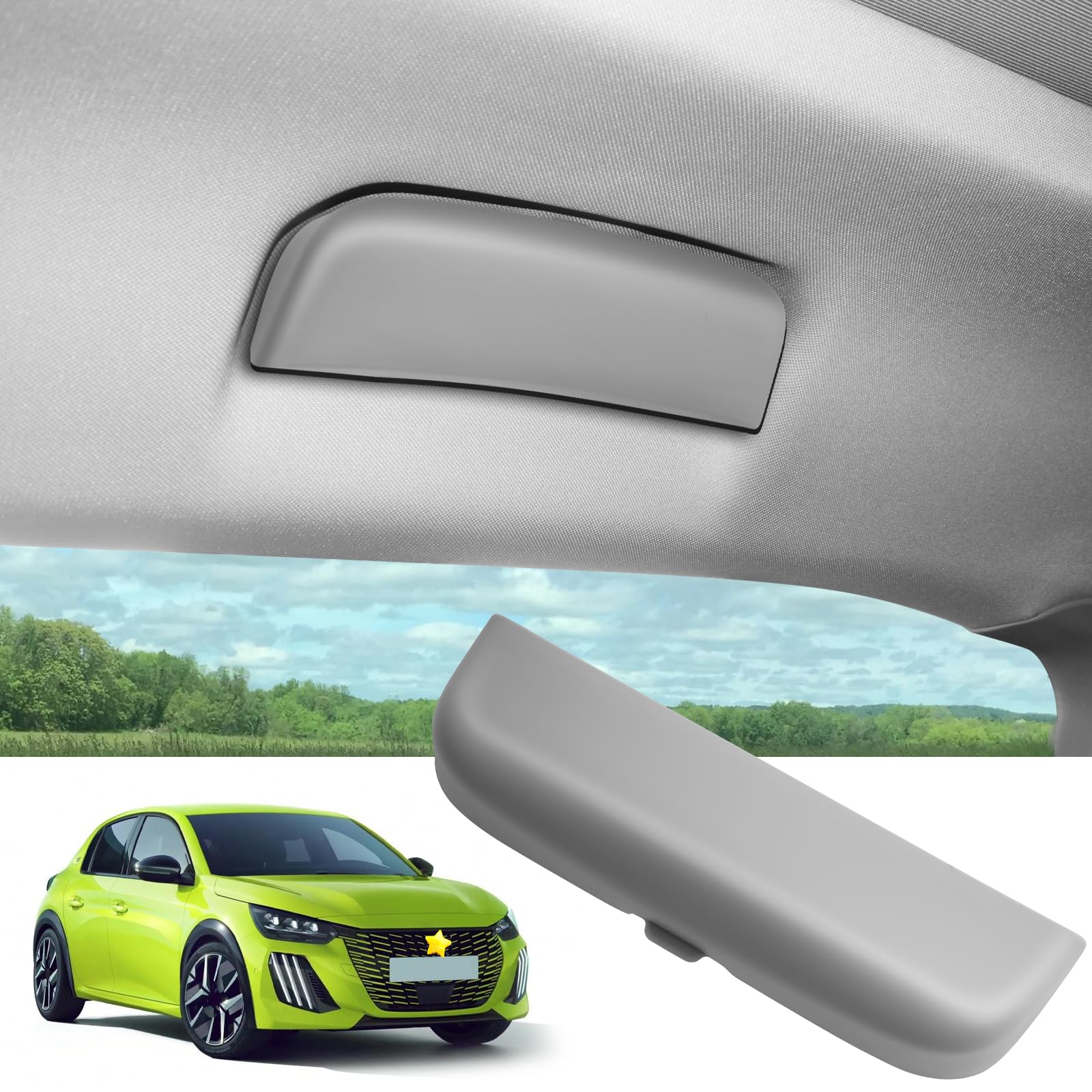 SKTU Auto Brillenetui für Peugeot 208 2008 308 3008 5008 Sonnenbrillenhalter Brillen Aufbewahrungsbox ABS-Material Grau von SKTU