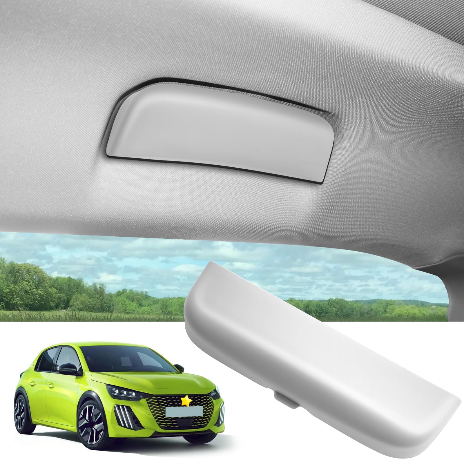 SKTU Auto Brillenetui für Peugeot 208 2008 308 3008 5008 Sonnenbrillenhalter Brillen Aufbewahrungsbox ABS-Material Weiß von SKTU