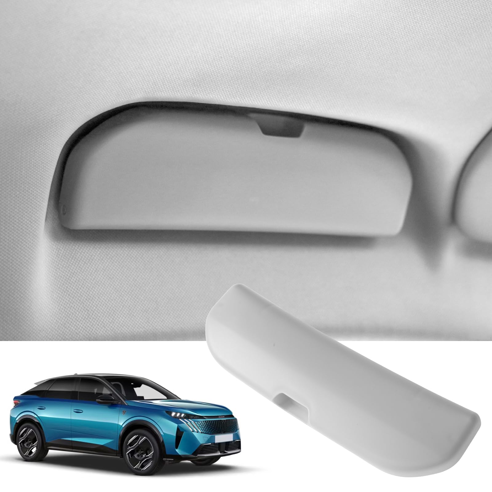 SKTU Auto Brillenetui für Peugeot 208 2008 308 3008 508 Sonnenbrillenhalter Brillen Aufbewahrungsbox ABS-Material Grau von SKTU