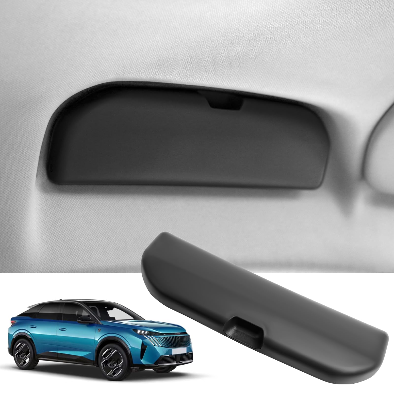 SKTU Auto Brillenetui für Peugeot 208 2008 308 3008 508 Sonnenbrillenhalter Brillen Aufbewahrungsbox ABS-Material Schwarz von SKTU