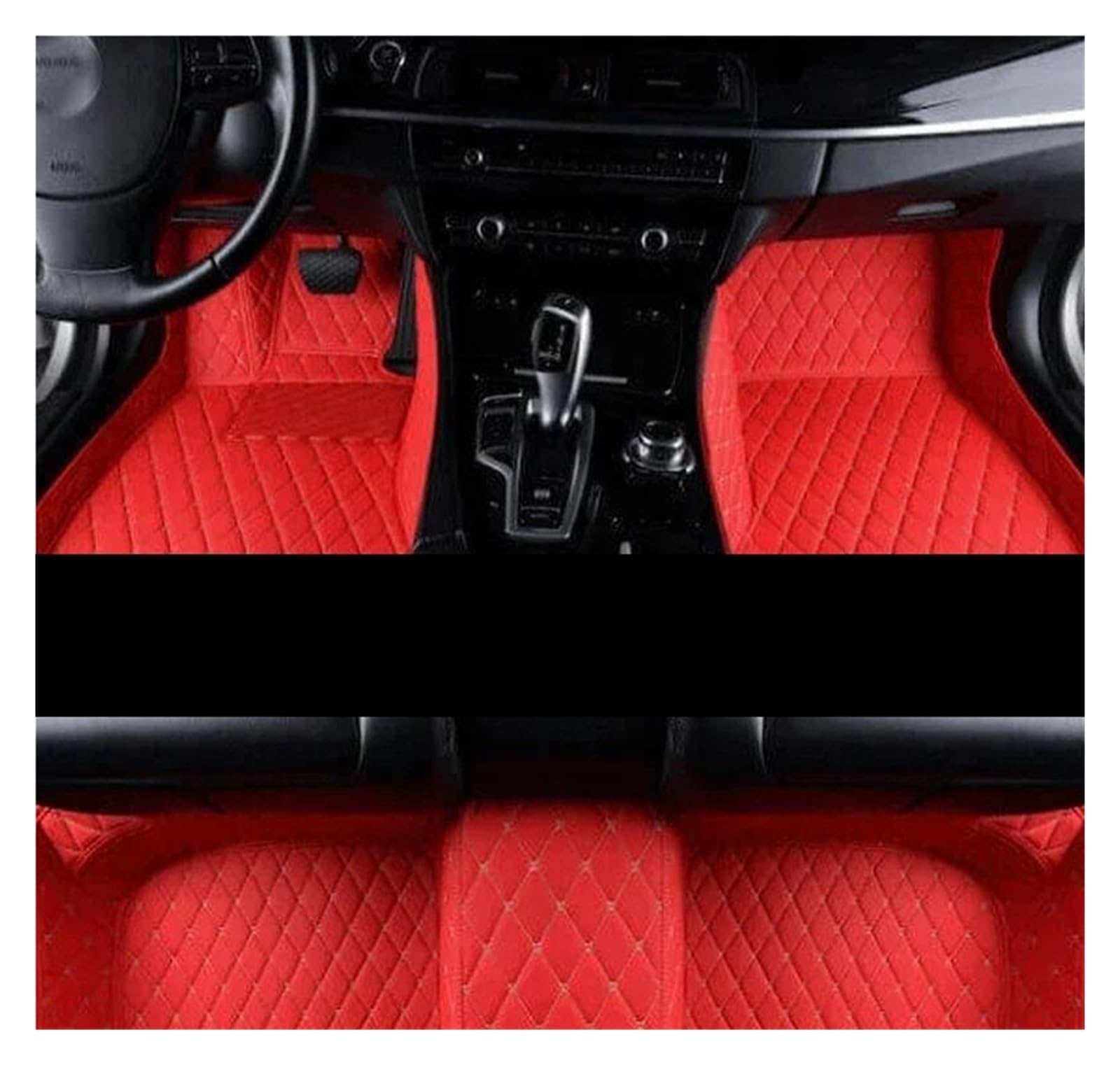 Fußmatten Auto-Bodenmatte für Corsa D 2007-2014 wasserdichter Teppich Auto-Fußmattenboden Innendekoration Autozubehör Allwetterfußmatten(Lhd Red) von SKUJYFDS