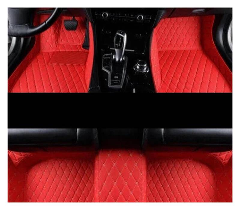 Fußmatten Auto-Fußmatten für Ford für Fiesta für Mk6 für Mark VI für Mk7 WS WT WZ 2009-2016 Anti-Schmutz-Pads Autoteppich Rutschfester Allwetterfußmatten(LHD RED) von SKUJYFDS