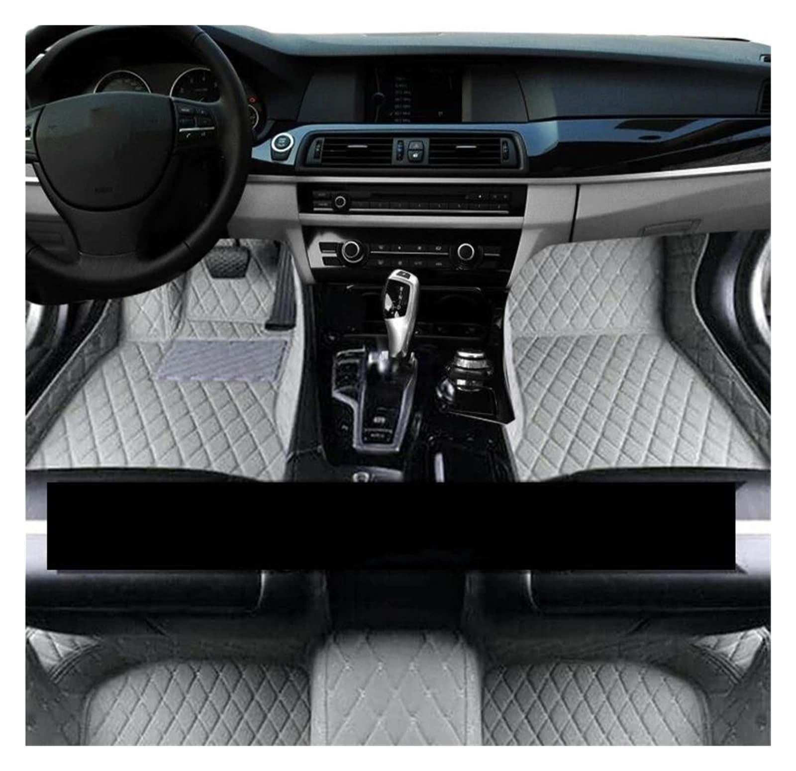 Fußmatten Auto-Matten für Seat für Alhambra für Mk2 7n 2011-2020 Pad Teppiche Set Ledermatte Auto Boden Teppiche Auto Zubehör Allwetterfußmatten(LHD Light Grey) von SKUJYFDS