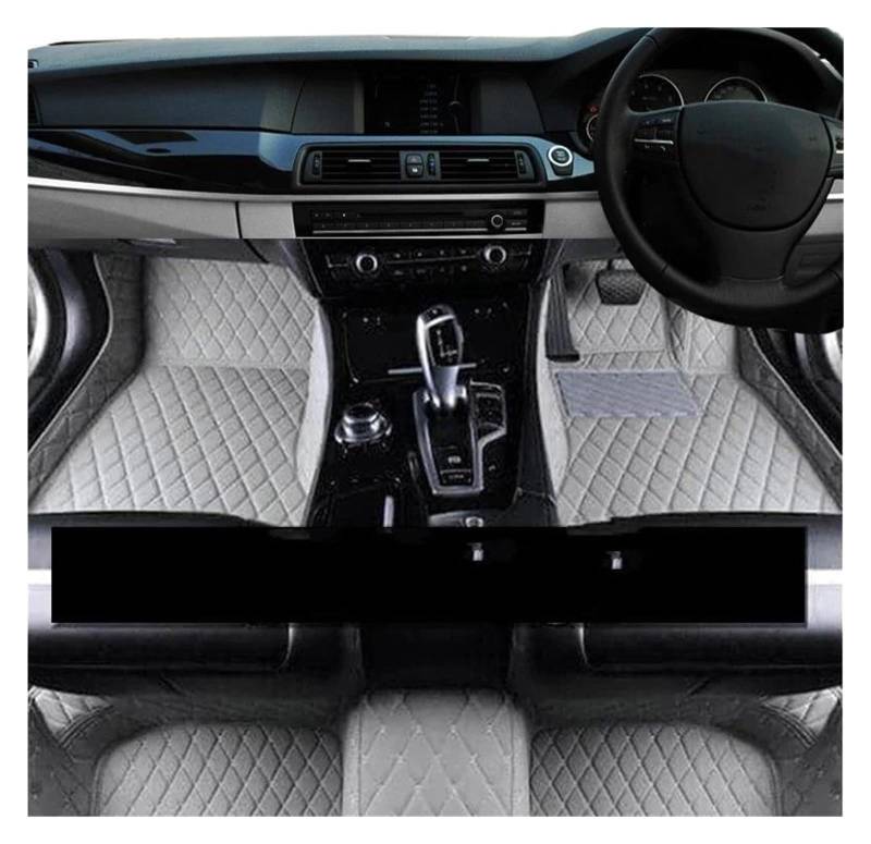 Fußmatten Auto-Matten für Seat für Alhambra für Mk2 7n 2011-2020 Pad Teppiche Set Ledermatte Auto Boden Teppiche Auto Zubehör Allwetterfußmatten(RHD Light Grey) von SKUJYFDS