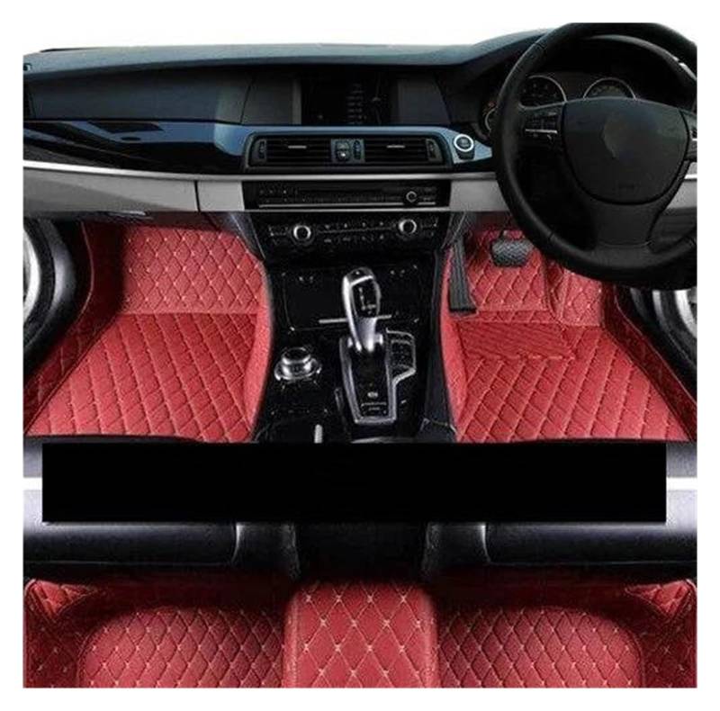 Fußmatten Auto-Matten für Seat für Alhambra für Mk2 7n 2011-2020 Pad Teppiche Set Ledermatte Auto Boden Teppiche Auto Zubehör Allwetterfußmatten(RHD Maroon) von SKUJYFDS